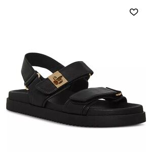 Steve Madden Black Sandals with Gold Buckles